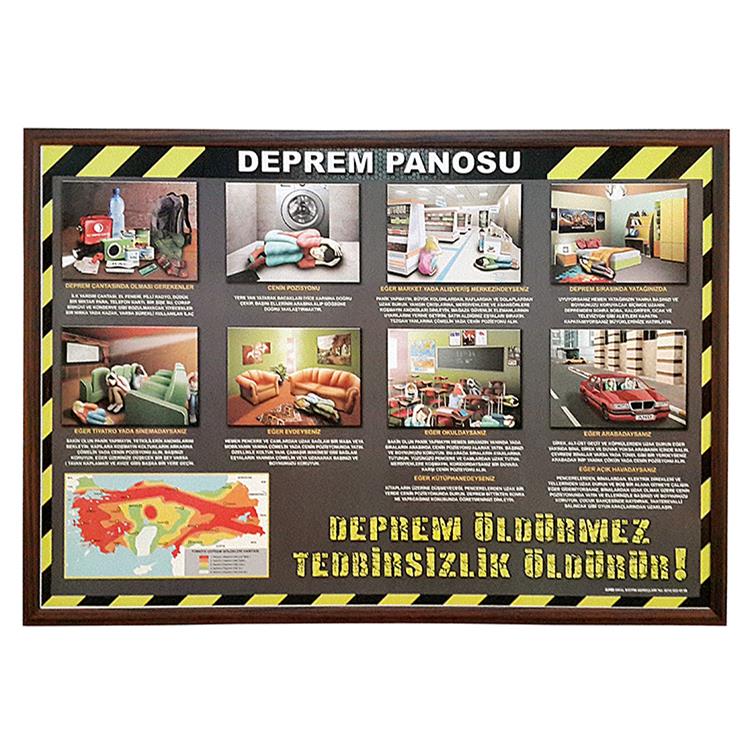 Deprem Panosu 70x100 (Ahşap Çerçeve)