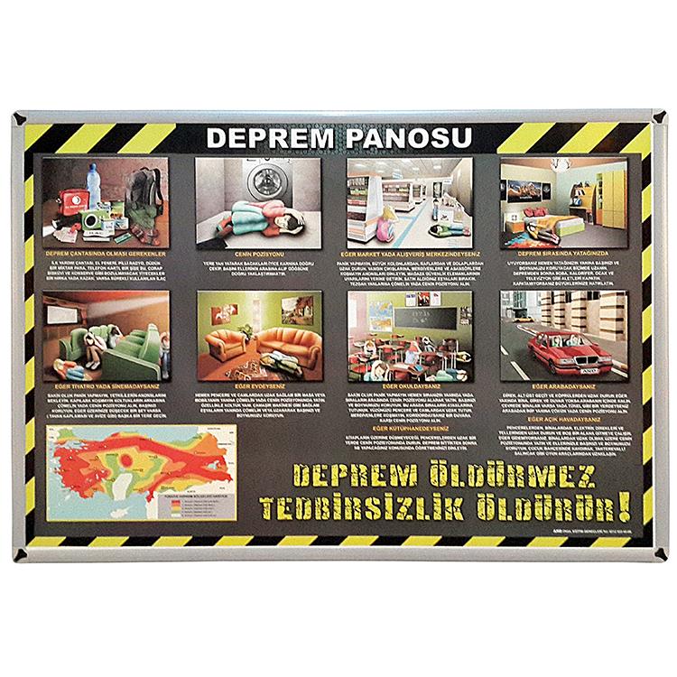 Deprem Panosu 70x100 (Metal Çerçeve)