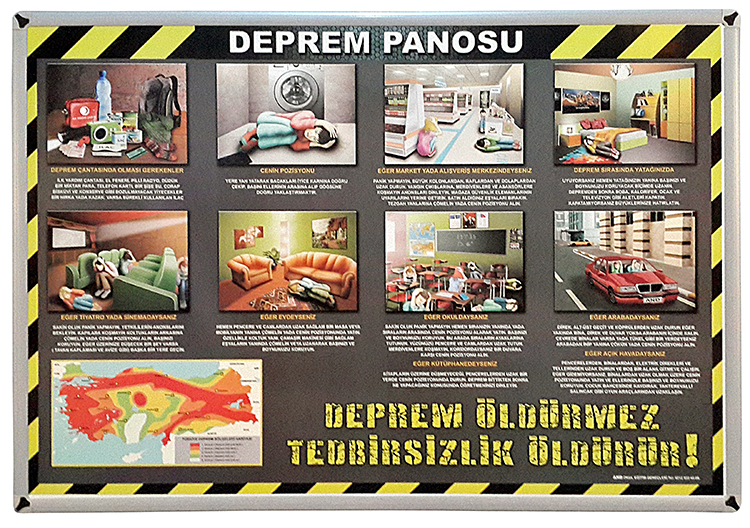 Deprem Panosu 70x100 (Metal Çerçeve)