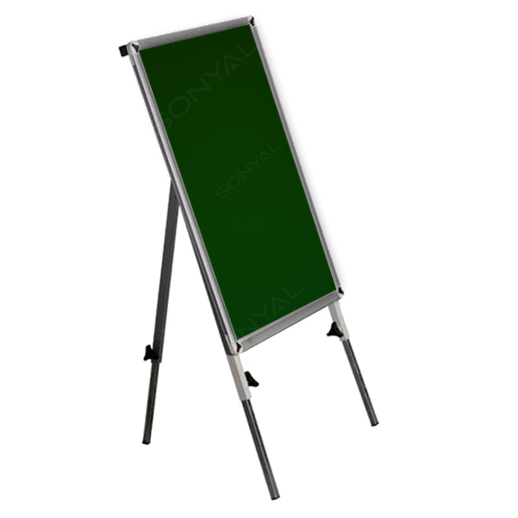 80x120 Teleskopik Ayaklı Kumaşlı Pano - Yeşil