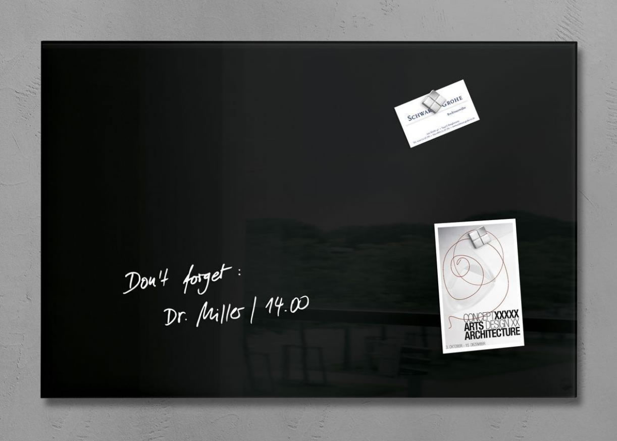 Sonyal <b> 45x60 </b> Manyetik Siyah Cam Yazı Tahtası