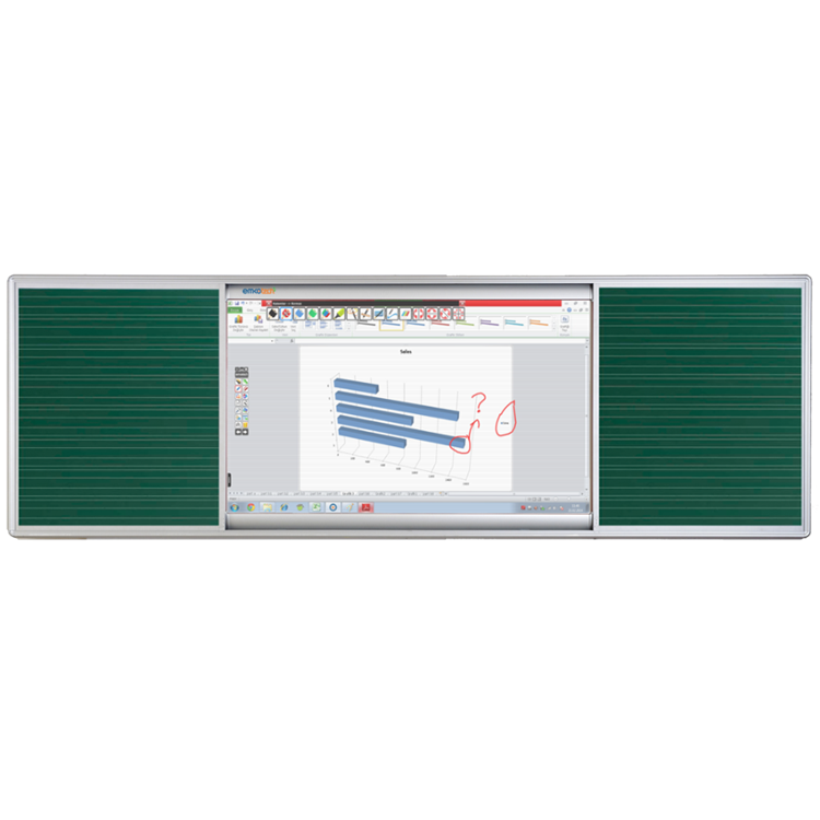 Dokunmatik Özel Sistem Sürgülü Akıllı Yazı Tahtası (120x105/120x190/120x105 cm)