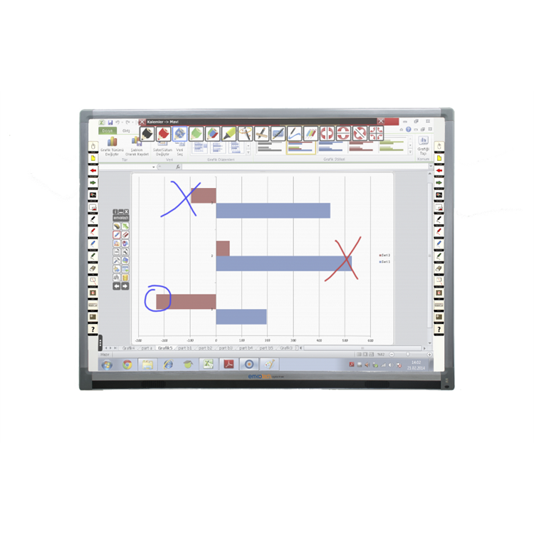 e-400 Dokunmatik Kapasitif Akıllı Yazı Tahtası 88'' (180x134 cm)