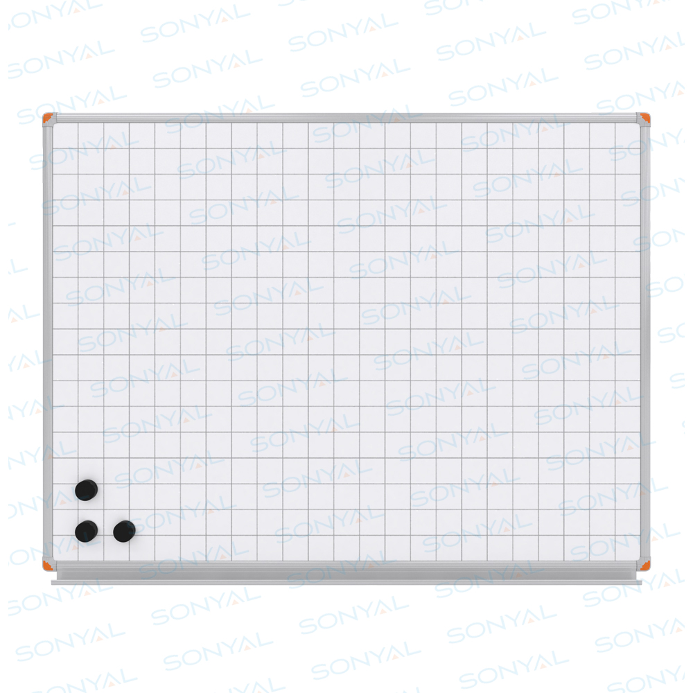 90x120 Kareli  Duvara Monte Manyetik Beyaz Yazı Tahtası