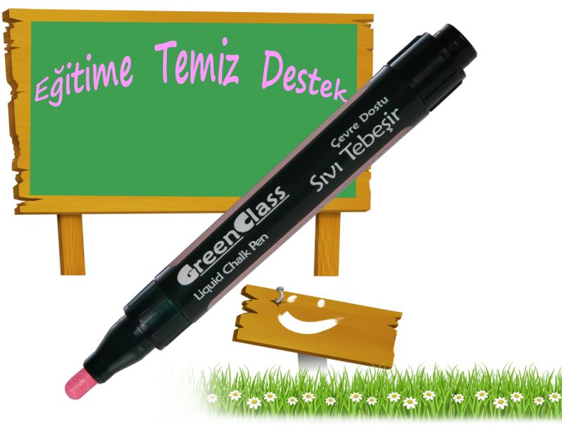 Pembe Sıvı Tebeşir Yazı Tahtası Kalemi