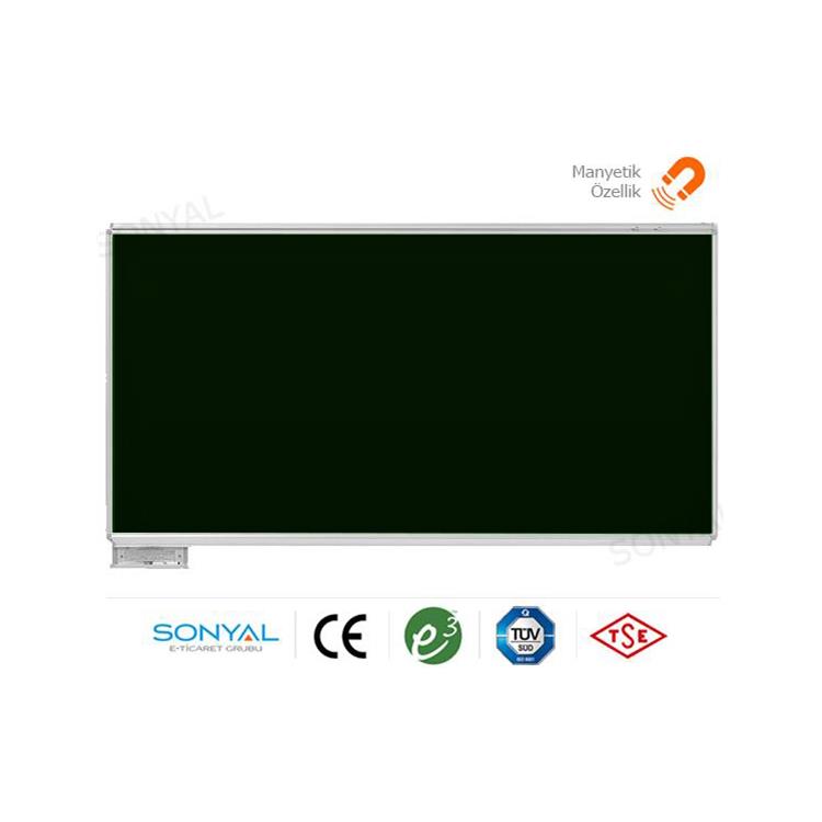 120x150 Duvara Monte Çelik Seramik Emaye Siyah Tebeşirli Yazı Tahtası