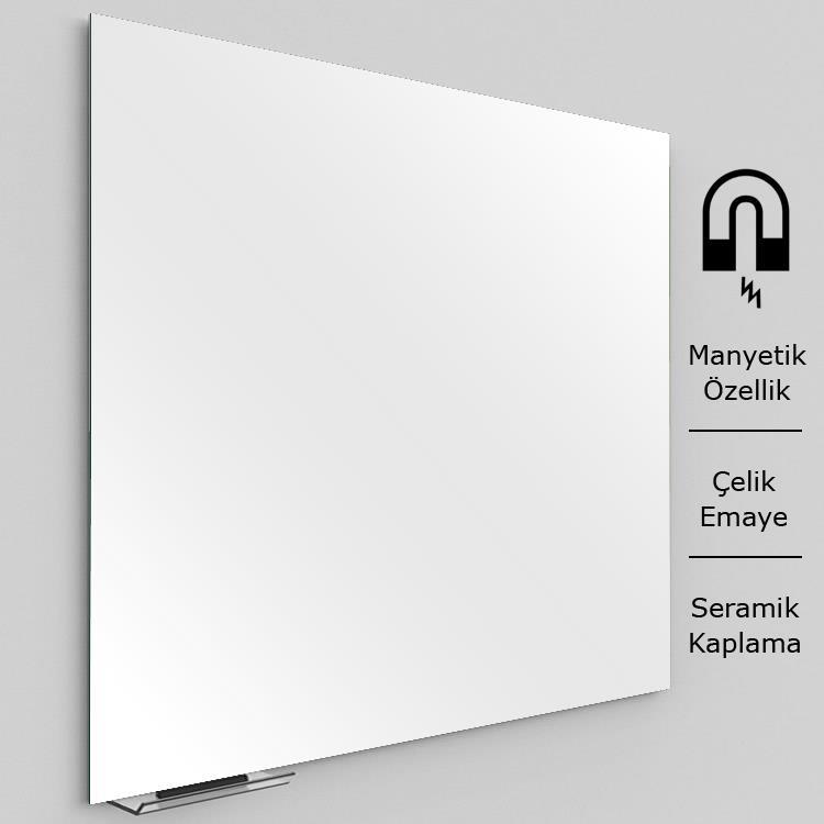 Sonyal <b>150*240 cm</b> Çerçevesiz Seramik Beyaz Emaye Yazı Tahtası