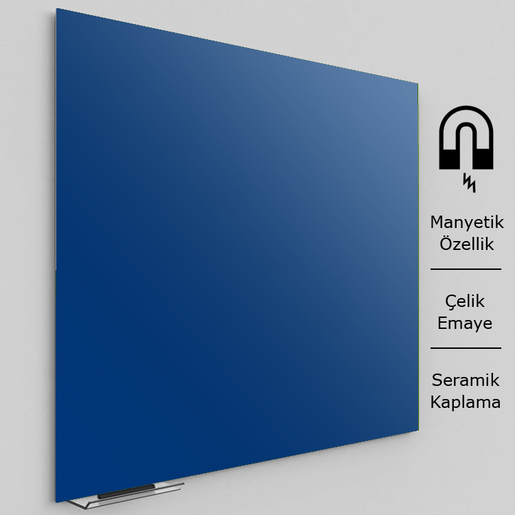 <b>120*150 cm</b> Çerçevesiz Seramik Mavi Yazı Tahtası