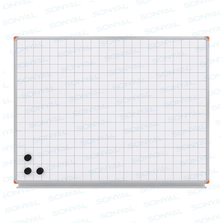 120x200 Kareli  Duvara Monte Manyetik Beyaz Yazı Tahtası