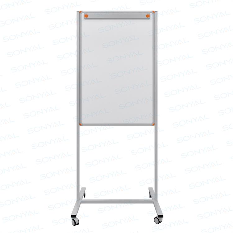 Sonyal <b>100x65 </b> Tekerlek Ayaklı Beyaz Yazı Tahtası- <b> Tek Taraflı Flipchart </b> Laminat