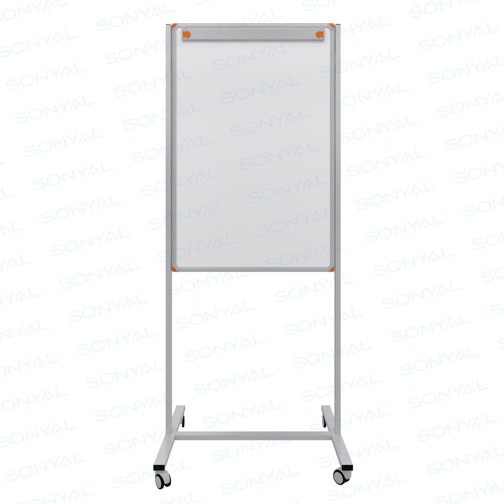 Sonyal <b>100x65 </b> Tekerlek Ayaklı Beyaz Yazı Tahtası- <b> Tek Taraflı Flipchart </b> Laminat