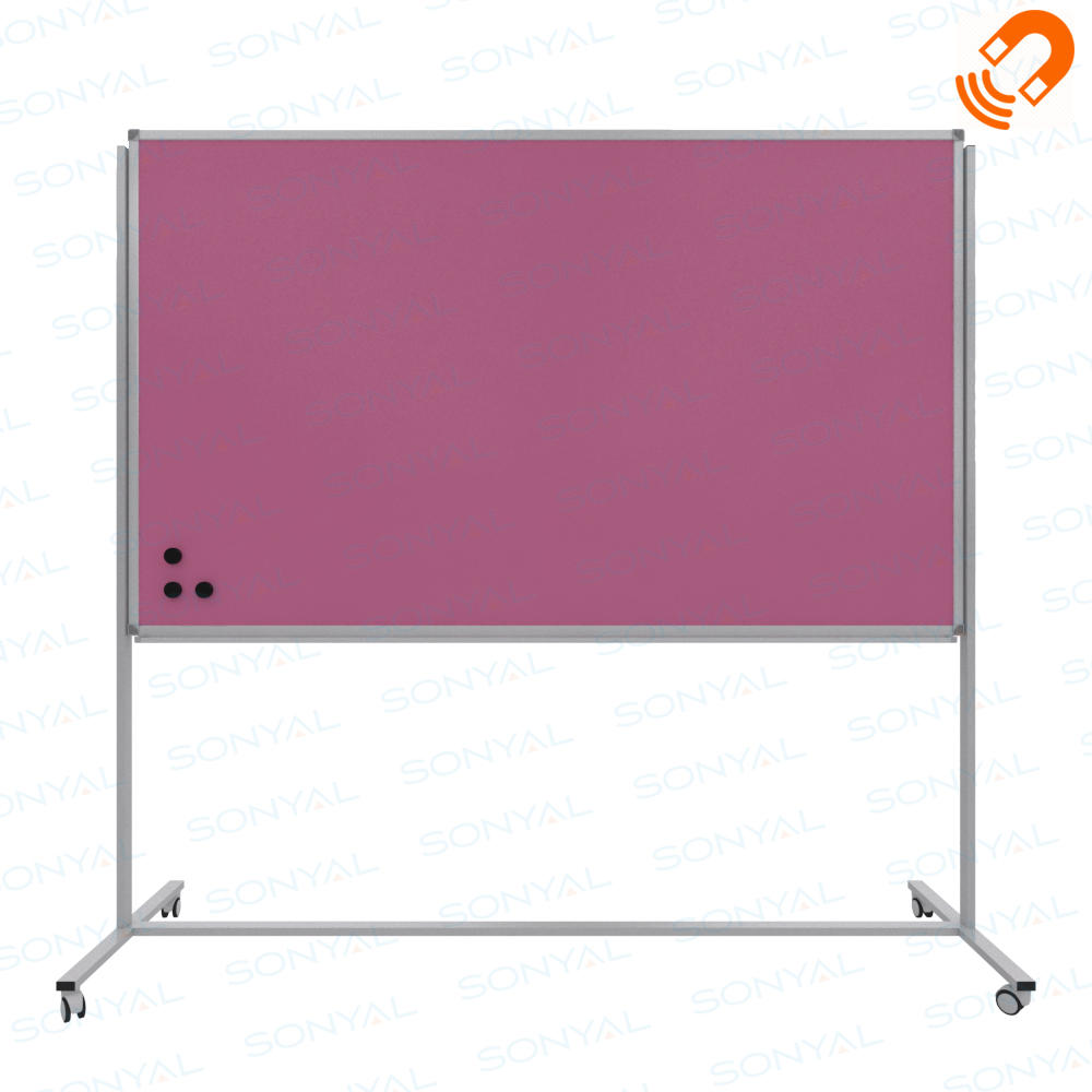 Sonyal <b>120*200 </b>Mobil Pembe Yazı Tahtası- <b> Tek Taraflı </b> Mıknatıslı