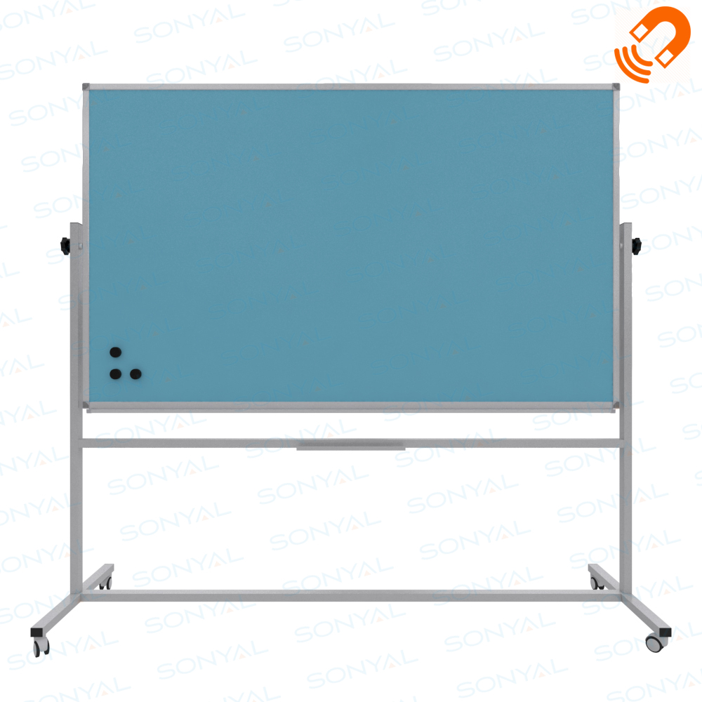 Sonyal <b>120*200 </b>Mobil Mavi Yazı Tahtası- <b> Çift Taraflı </b> Mıknatıslı