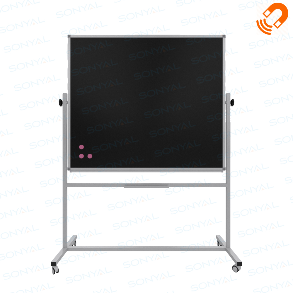 Sonyal <b>120*140 </b>Mobil Siyah Yazı Tahtası- <b> Çift Taraflı </b> Mıknatıslı