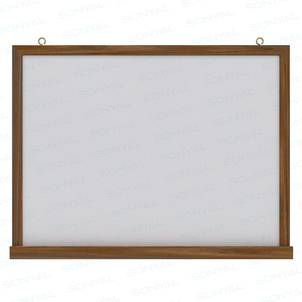 Sonyal <b>120*200 </b> Duvara Monte Lüks Kalın Ahşap Çerçeve Laminat Beyaz Yazı Tahtası