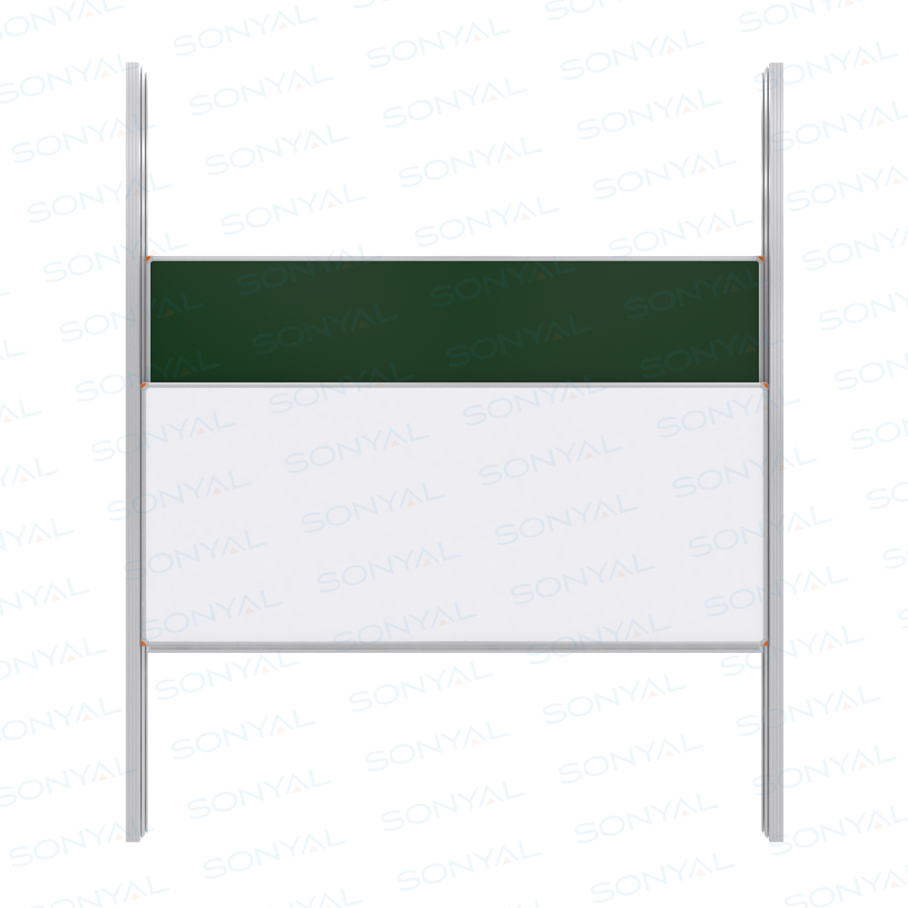 Sonyal <b>100x270</b> Çiftli Giyotin Emaye Beyaz Duvara Monte Yazı Tahtası