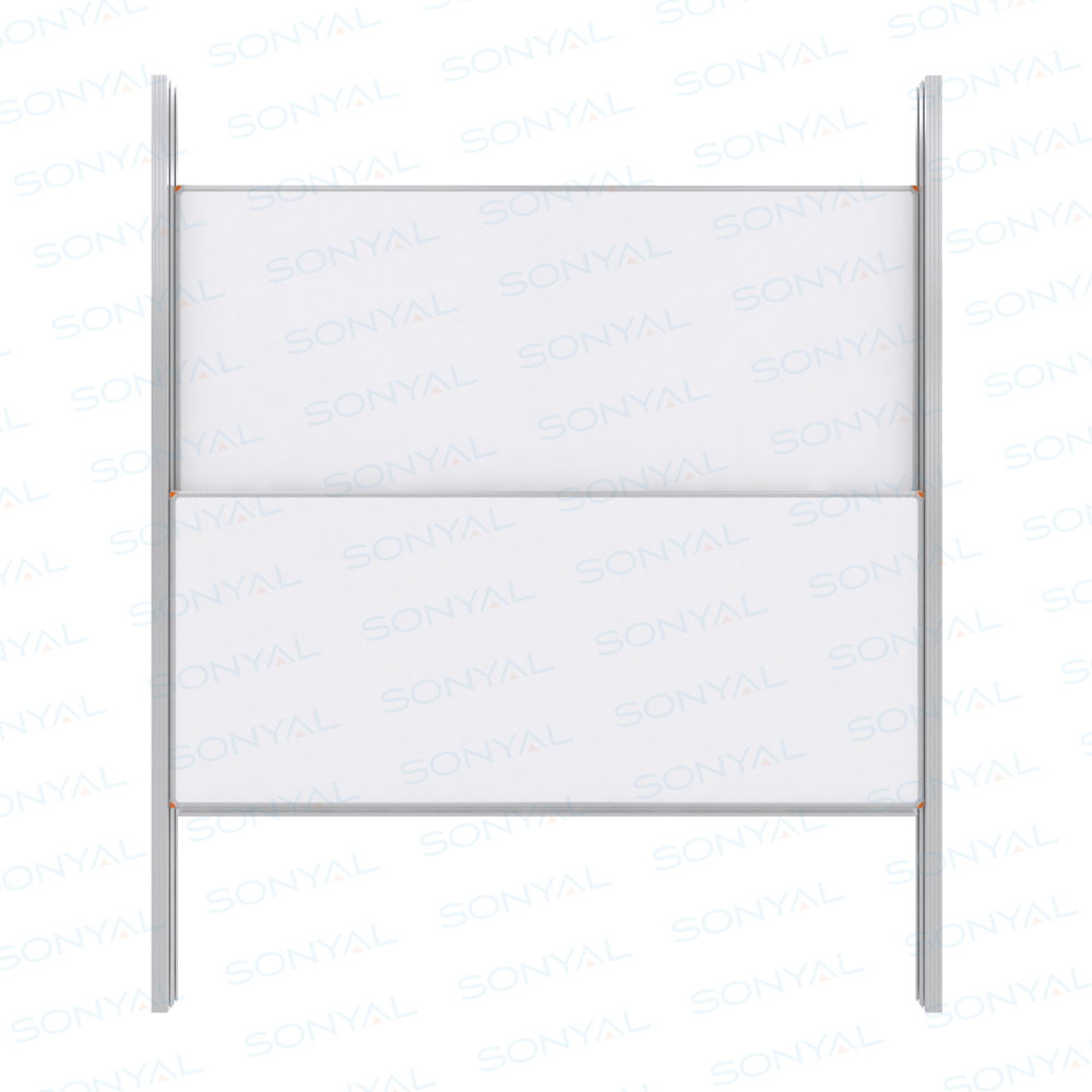 Sonyal <b>100x300</b> Çiftli Giyotin Emaye Beyaz Duvara Monte Yazı Tahtası