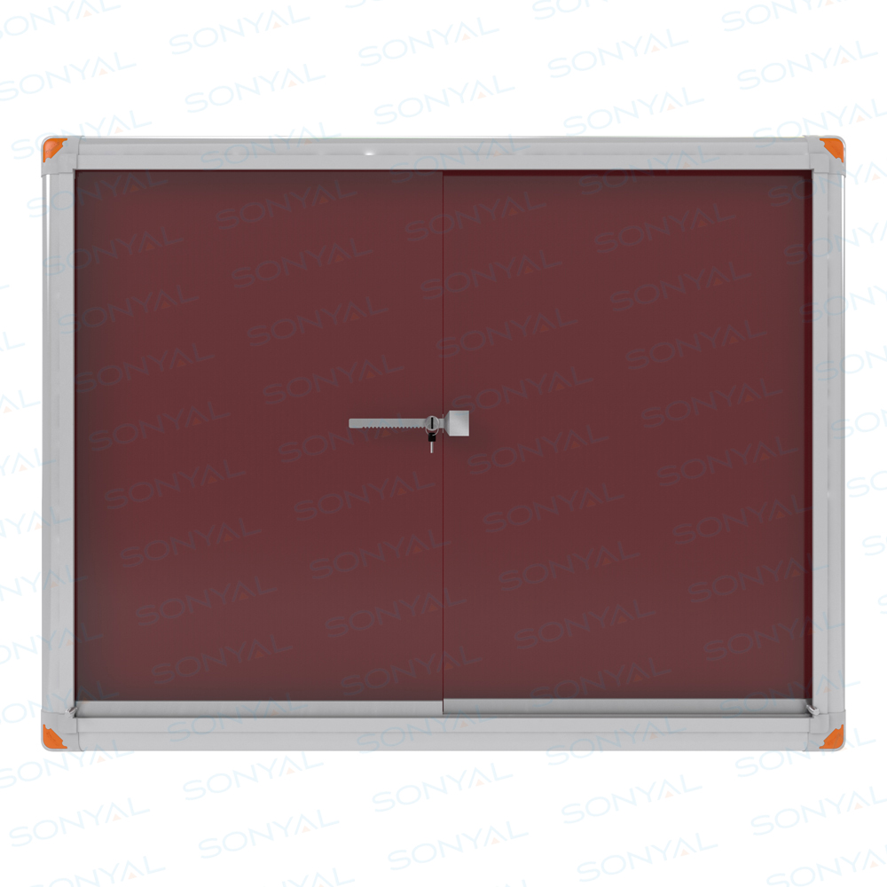 90x120 Kilitli Sürgülü Camlı Alüminyum Kasa İlan Panosu