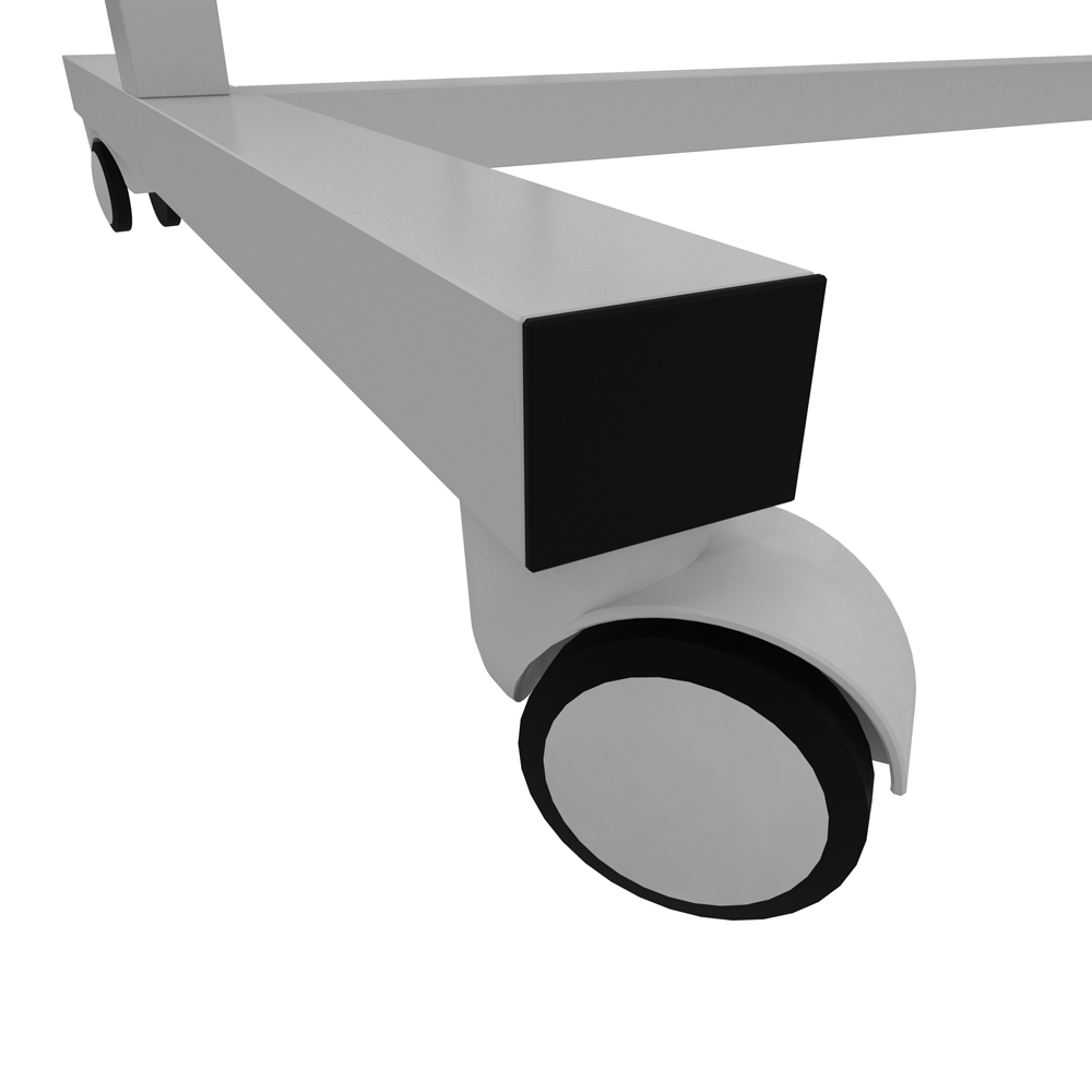 120x140 Tekerlekli Müzik Çizgili <b> Tek Taraflı </b> Beyaz Yazı Tahtası