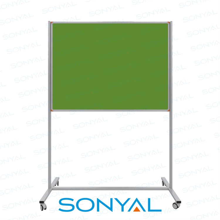 Sonyal 90x120 Tekerlekli Çuhalı Yeşil Kumaşlı Pano 