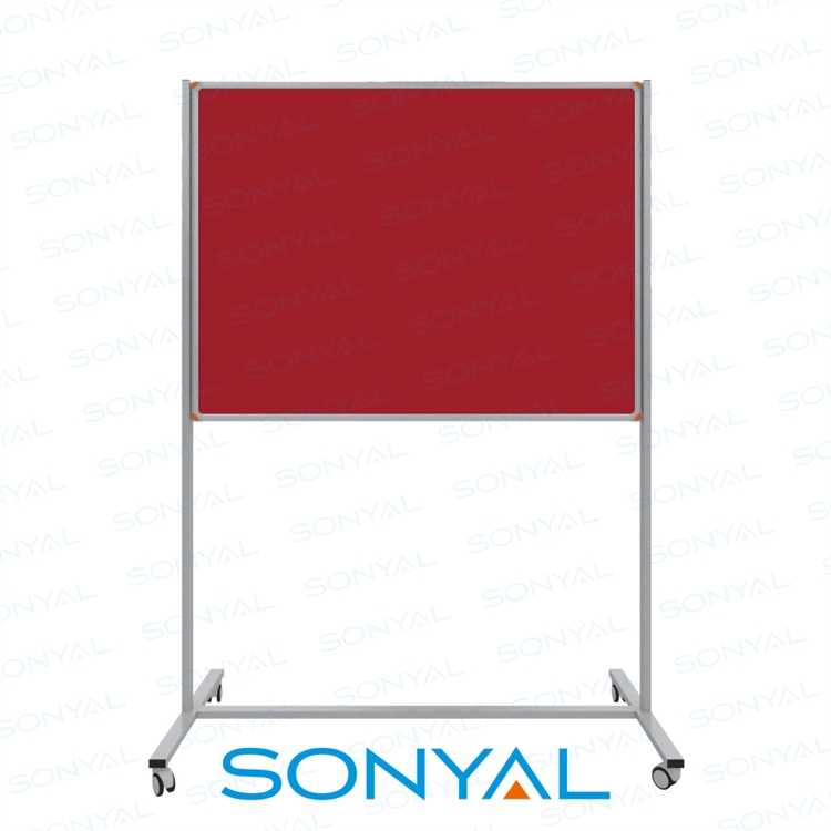Sonyal 90x120 Tekerlekli Çuhalı Bayrak Kırmızı Kumaşlı Pano 