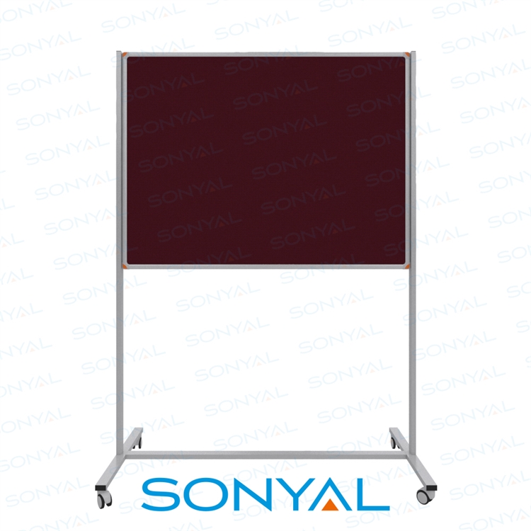 Sonyal 90x120 Tekerlekli Çuhalı Bordo Kumaşlı Pano 