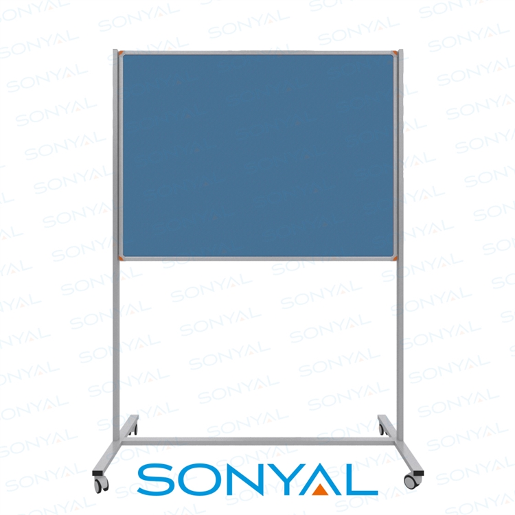 Sonyal 90x120 Tekerlekli Çuhalı Gök Mavisi Kumaşlı Pano 