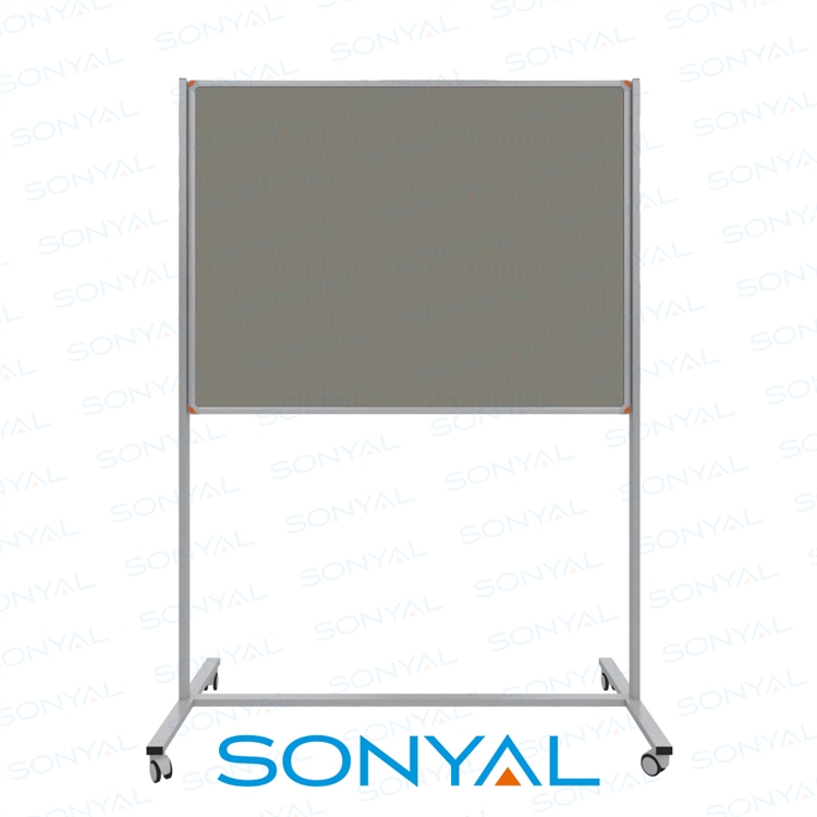 Sonyal 90x120 Tekerlekli Çuhalı Gri Kumaşlı Pano 