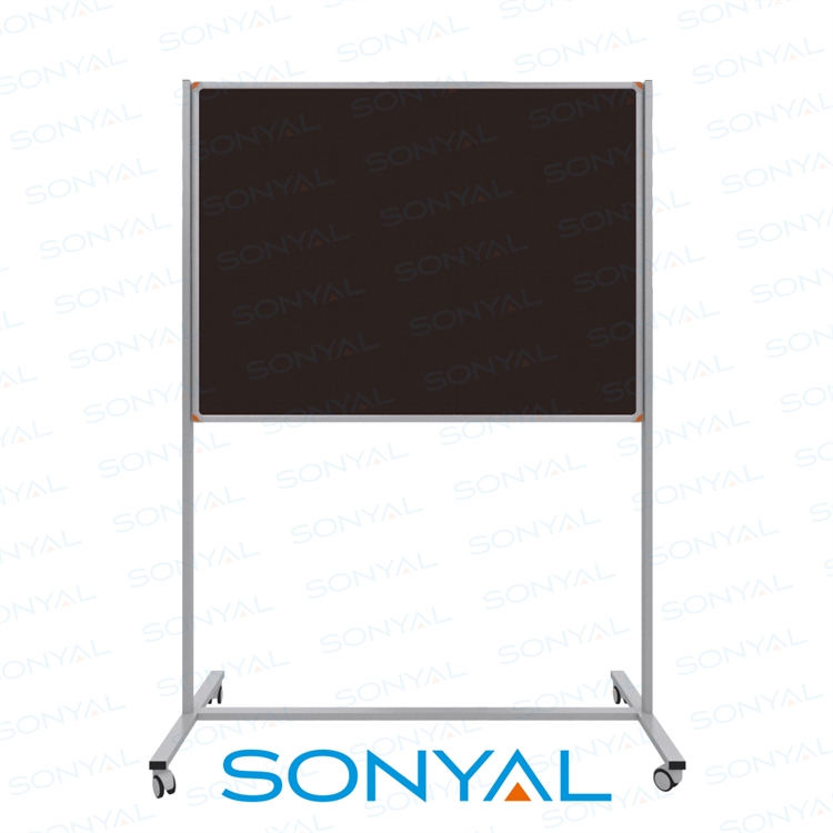 Sonyal 90x120 Tekerlekli Çuhalı Koyu Kahve Kumaşlı Pano 