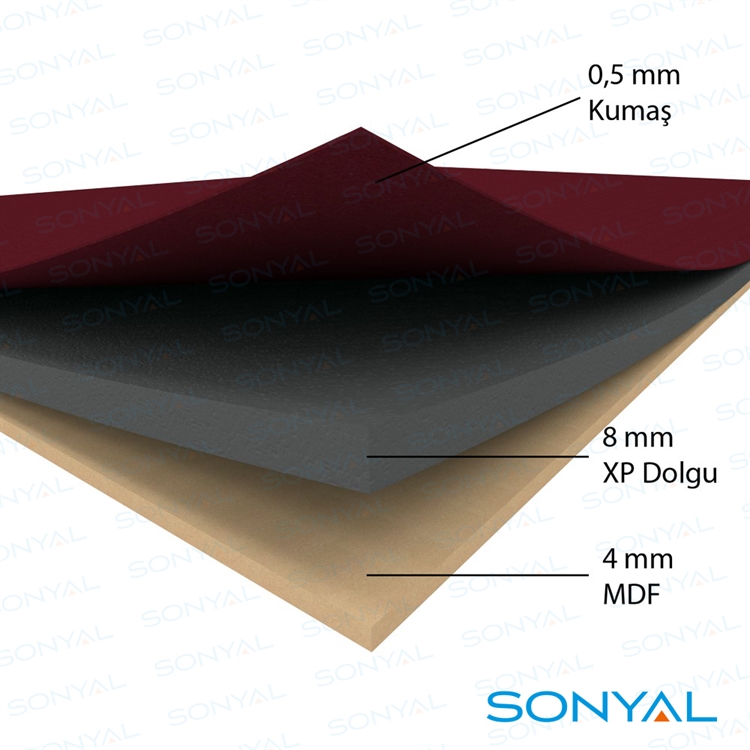 Sonyal 90x120 Tekerlekli Çuhalı Koyu Kahve Kumaşlı Pano 