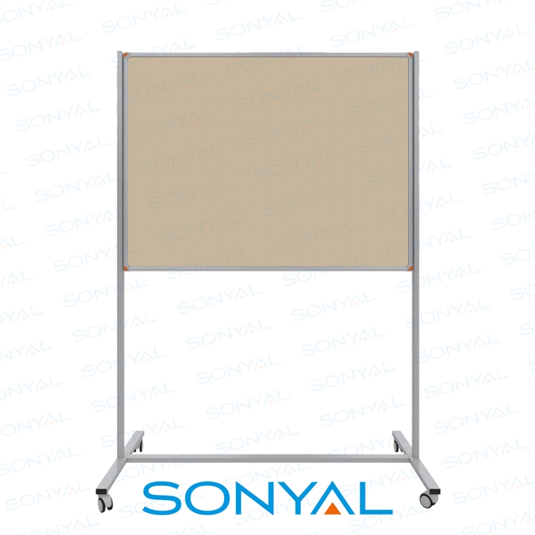 Sonyal 90x120 Tekerlekli Çuhalı Krem Kumaşlı Pano 