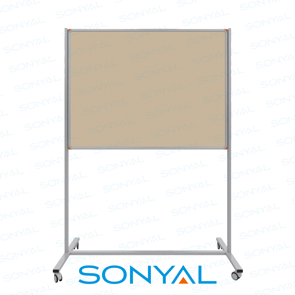 Sonyal 90x120 Tekerlekli Çuhalı Krem Kumaşlı Pano 