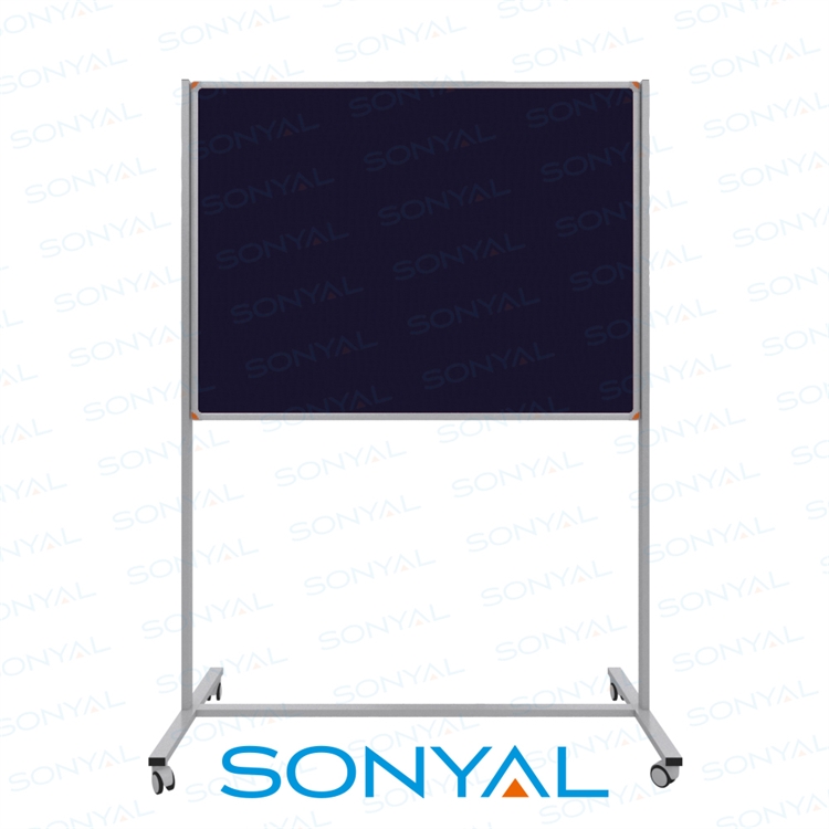 Sonyal 90x120 Tekerlekli Çuhalı Lacivert Kumaşlı Pano 