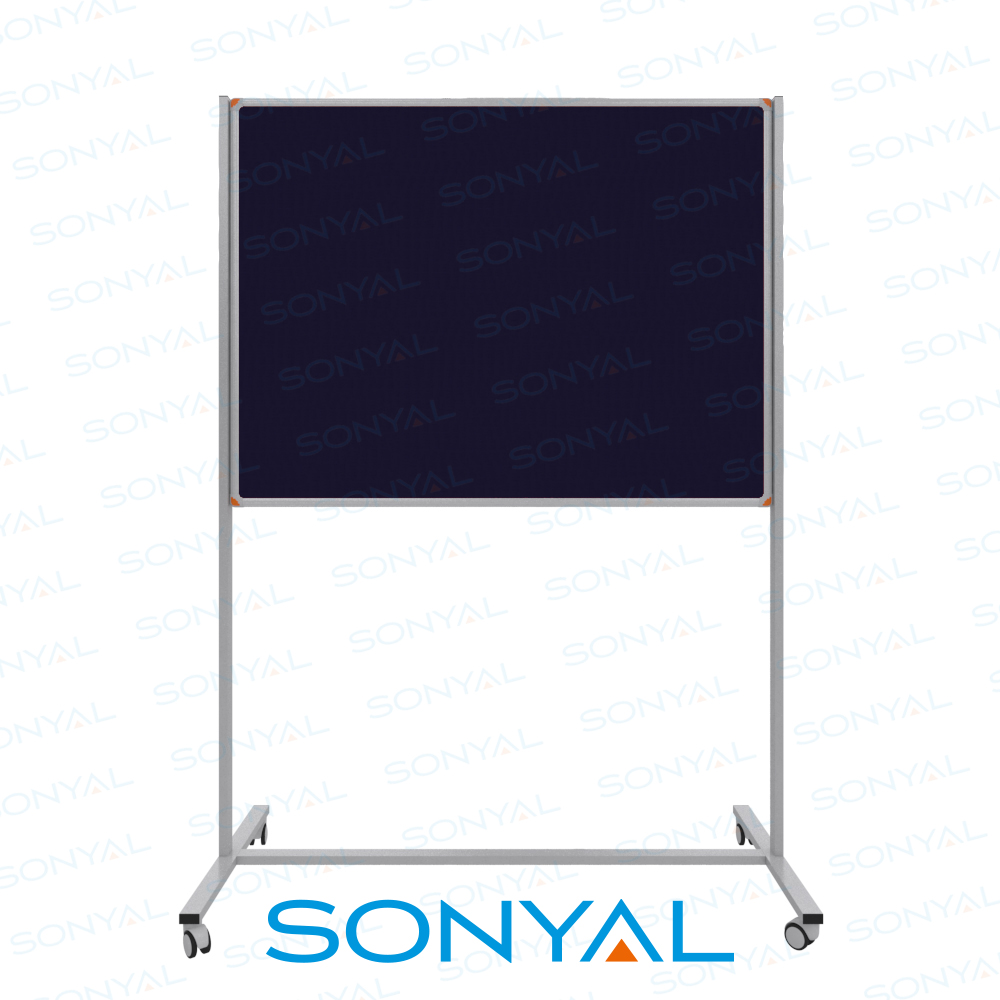 Sonyal 90x120 Tekerlekli Çuhalı Lacivert Kumaşlı Pano 