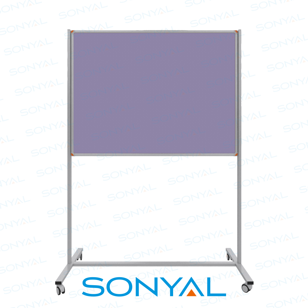 Sonyal 90x120 Tekerlekli Çuhalı Lila Kumaşlı Pano 