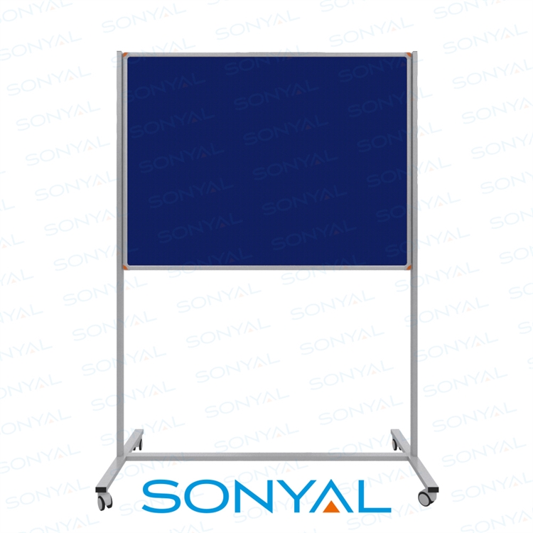 Sonyal 90x120 Tekerlekli Çuhalı Mavi Kumaşlı Pano 