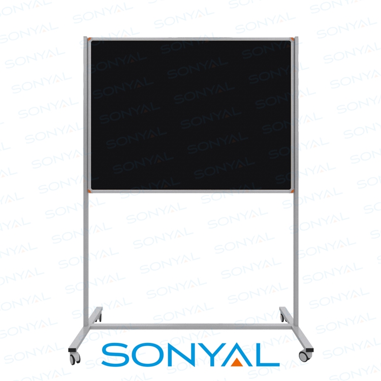 Sonyal 90x120 Tekerlekli Çuhalı Siyah Kumaşlı Pano 