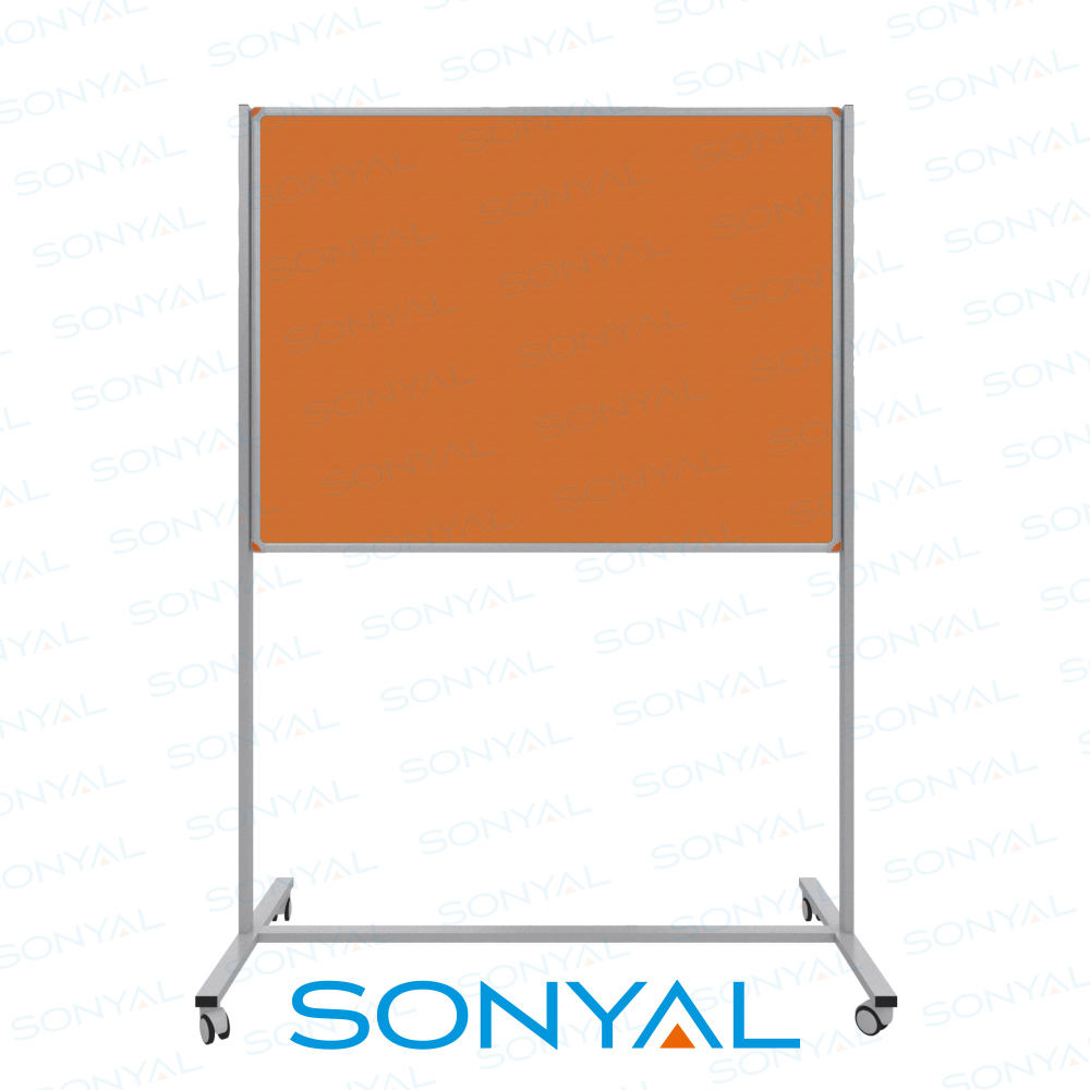 Sonyal 90x120 Tekerlekli Çuhalı Turuncu Kumaşlı Pano 