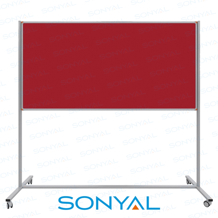 Sonyal 90x180 Tekerlekli Çuhalı Bayrak Kırmızı Kumaşlı Pano 