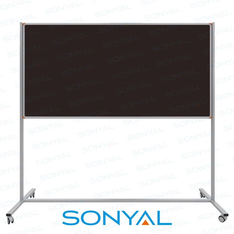 Sonyal 90x180 Tekerlekli Çuhalı Koyu Kahve Kumaşlı Pano 