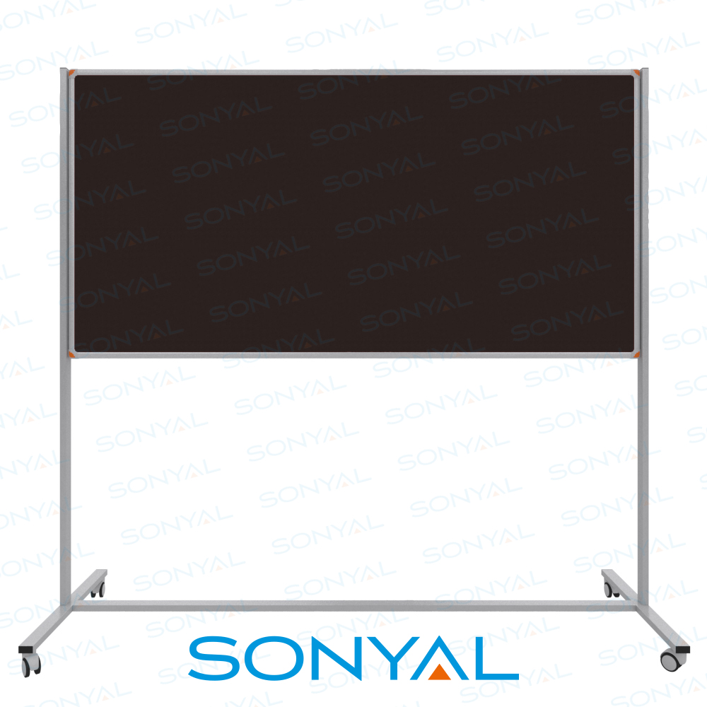 Sonyal 90x180 Tekerlekli Çuhalı Koyu Kahve Kumaşlı Pano 