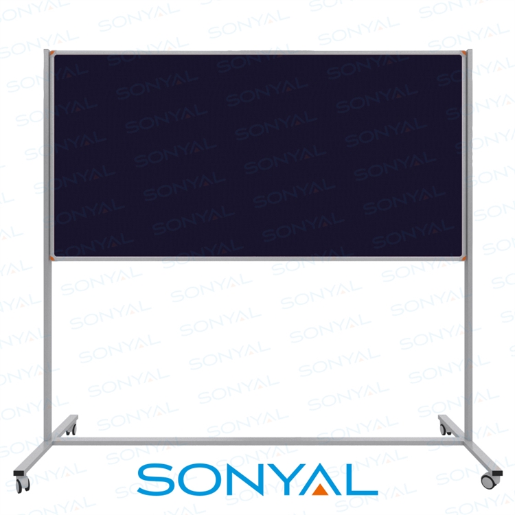 Sonyal 90x180 Tekerlekli Çuhalı Lacivert Kumaşlı Pano 