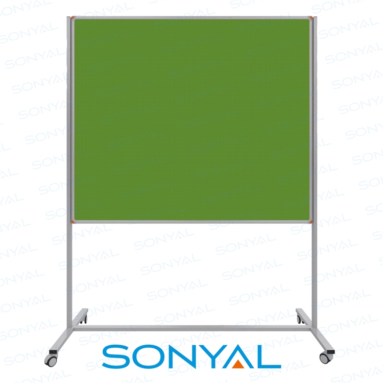 Sonyal 120x180 Tekerlekli Çuhalı Yeşil Kumaşlı Pano 