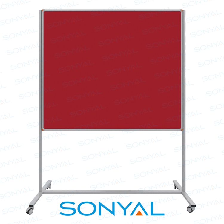 Sonyal 120x180 Tekerlekli Çuhalı Bayrak Kırmızı Kumaşlı Pano 