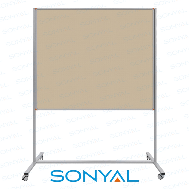 Sonyal 120x180 Tekerlekli Çuhalı Krem Kumaşlı Pano 