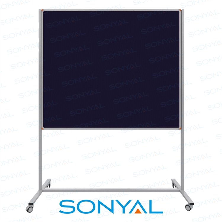 Sonyal 120x180 Tekerlekli Çuhalı Lacivert Kumaşlı Pano 