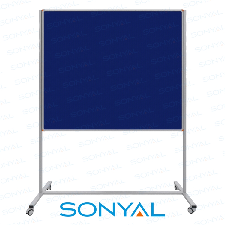 Sonyal 120x180 Tekerlekli Çuhalı Mavi Kumaşlı Pano 