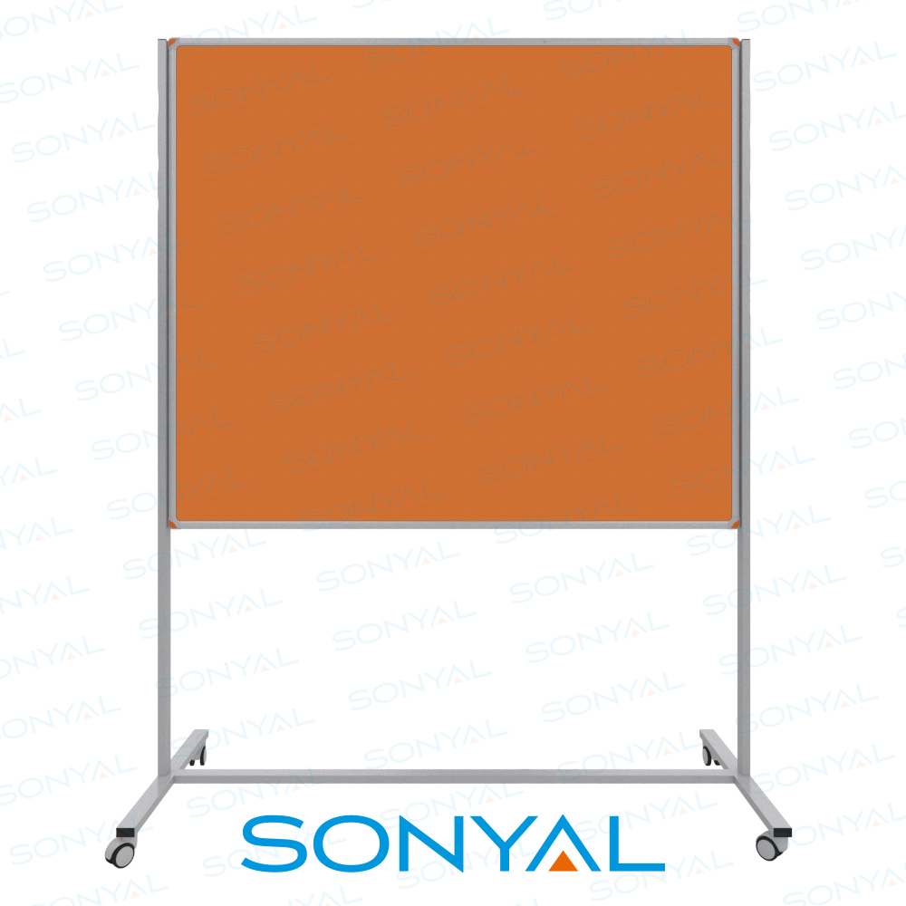 Sonyal 120x180 Tekerlekli Çuhalı Turuncu Kumaşlı Pano 