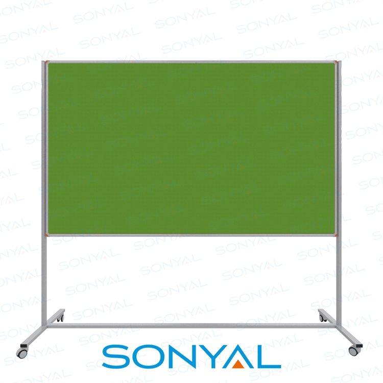 Sonyal 120x200 Tekerlekli Çuhalı Yeşil Kumaşlı Pano 