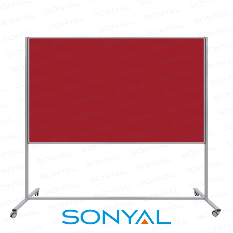 Sonyal 120x200 Tekerlekli Çuhalı Bayrak Kırmızı Kumaşlı Pano 
